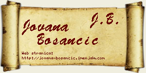 Jovana Bosančić vizit kartica